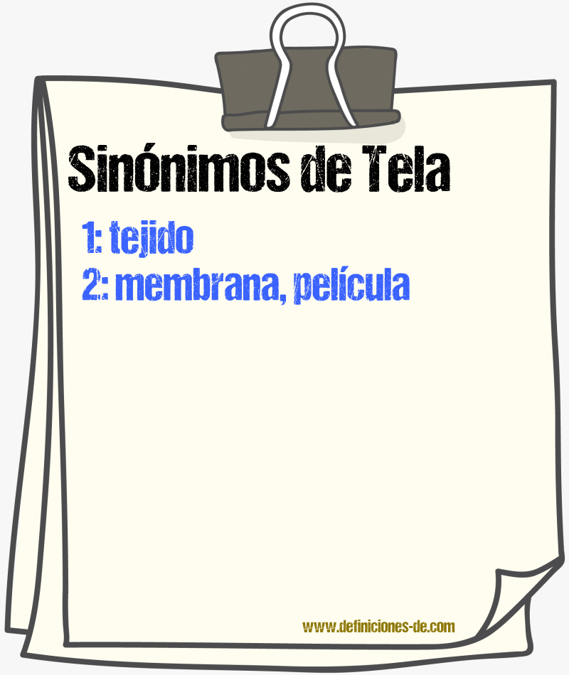 Sinnimos de tela