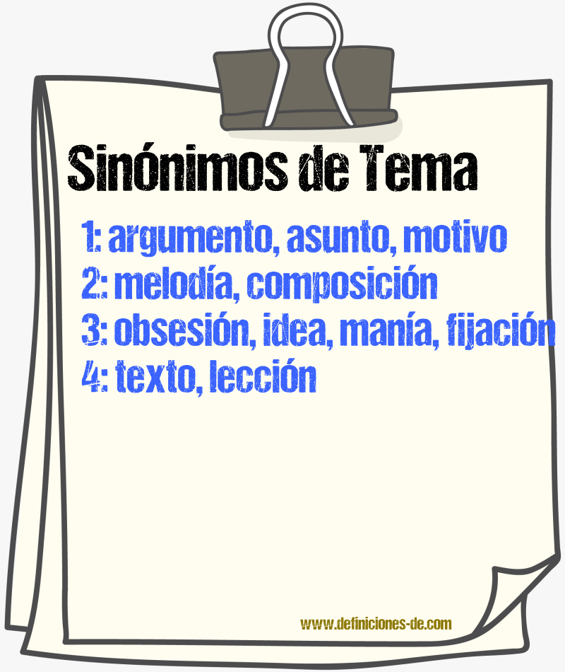 Sinnimos de tema