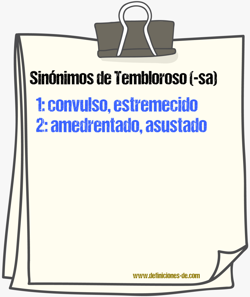 Sinnimos de tembloroso