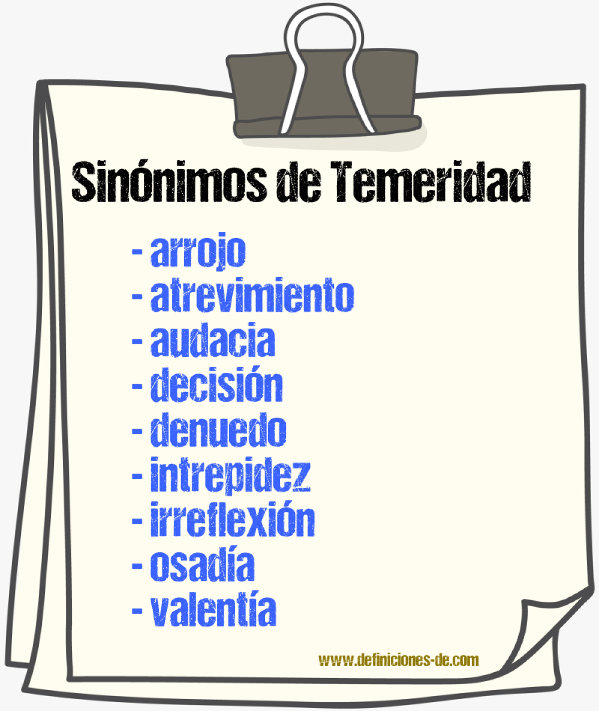 Sinnimos de temeridad