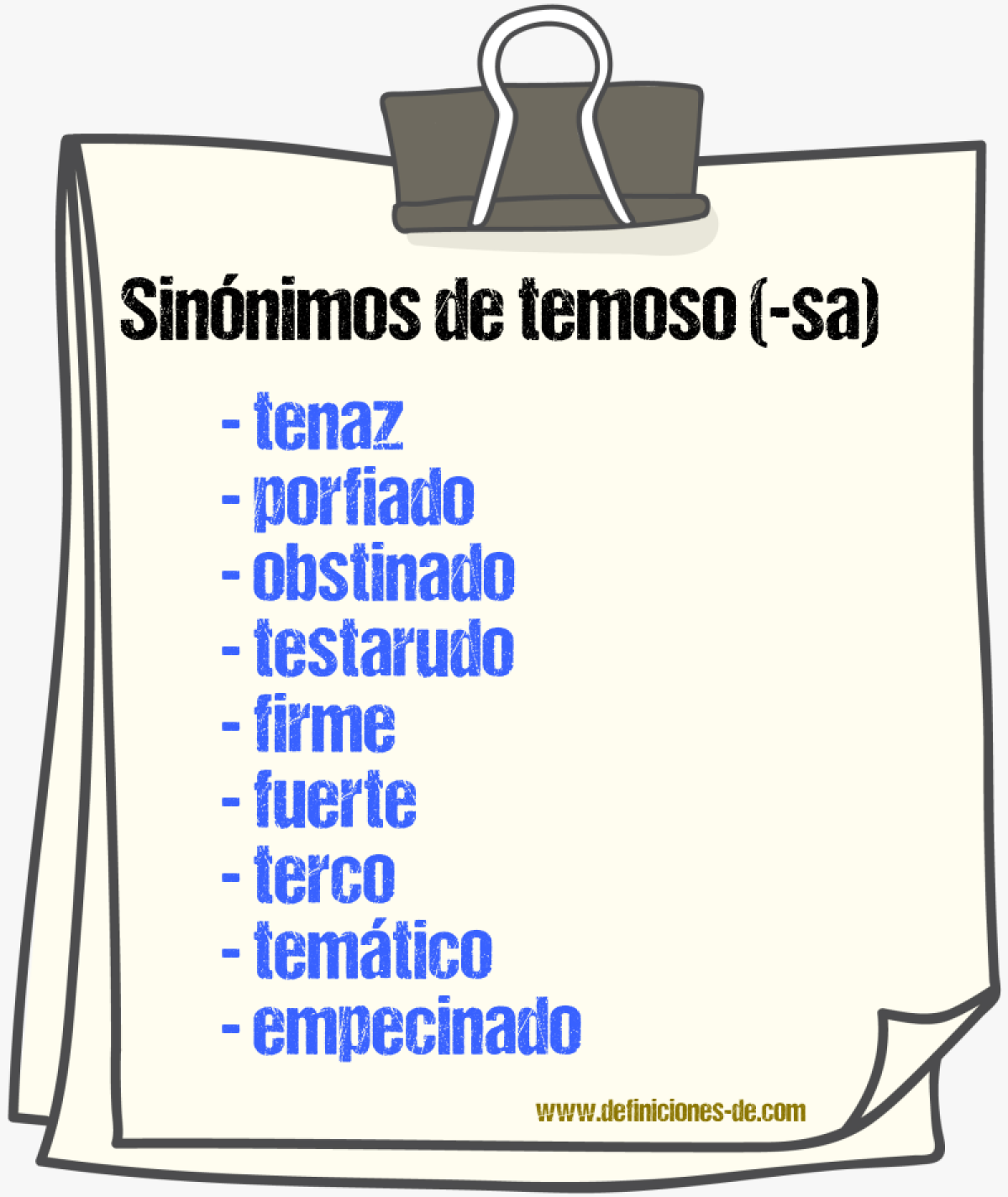 Sinnimos de temoso