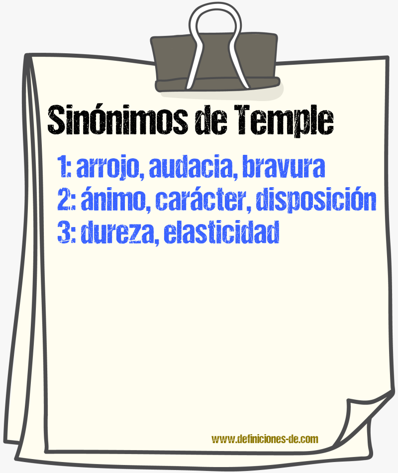 Sinónimos de temple