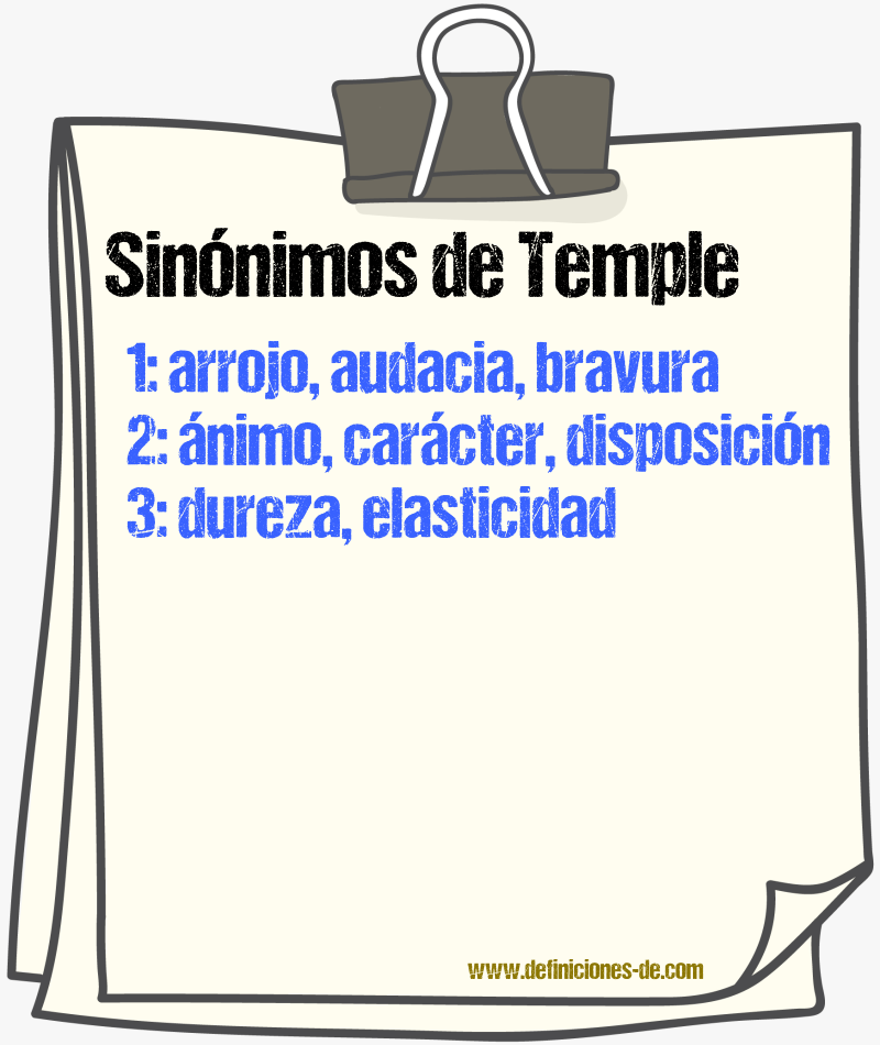 Sinnimos de temple