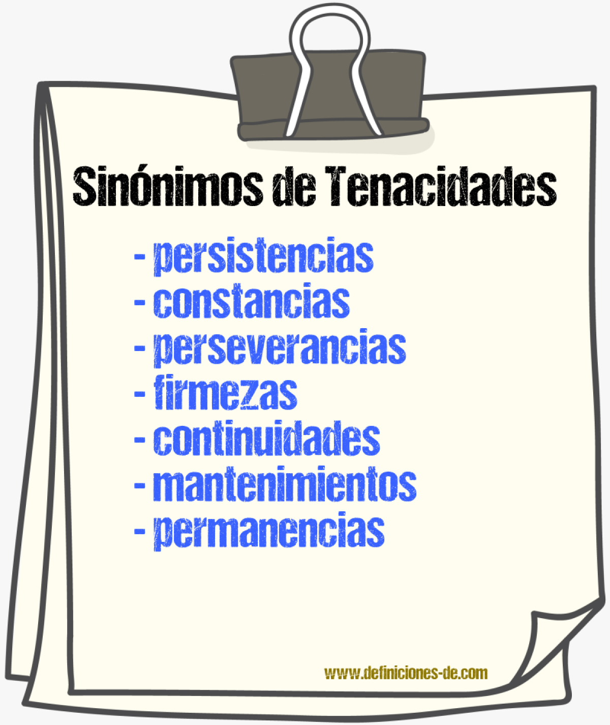 Sinónimos de tenacidades