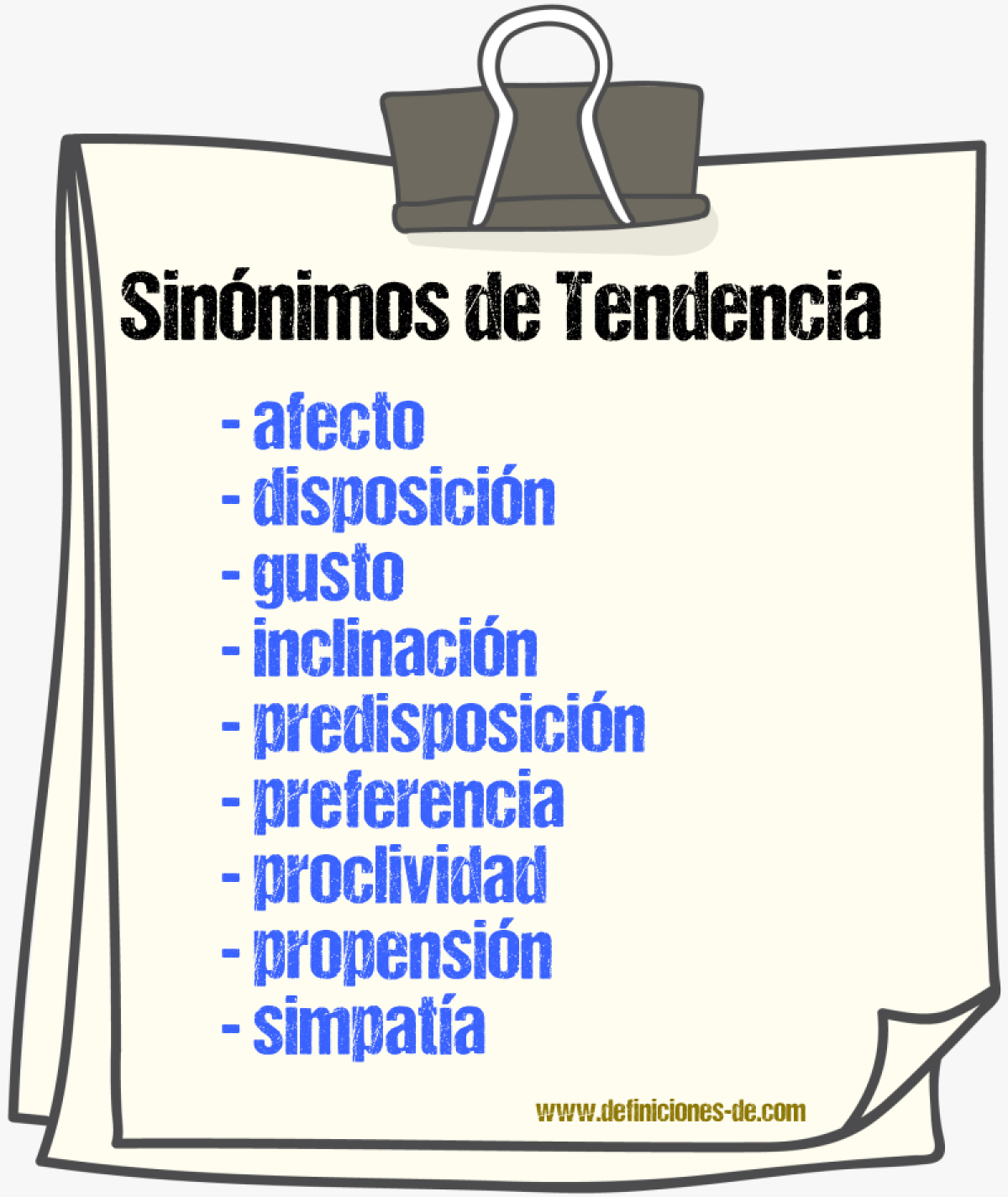 Sinnimos de tendencia