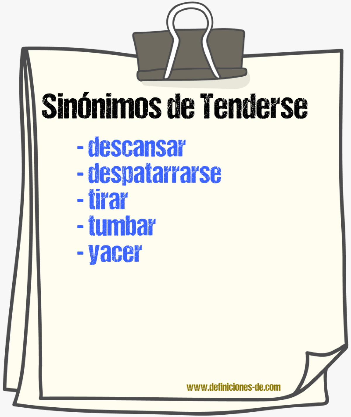 Sinnimos de tenderse