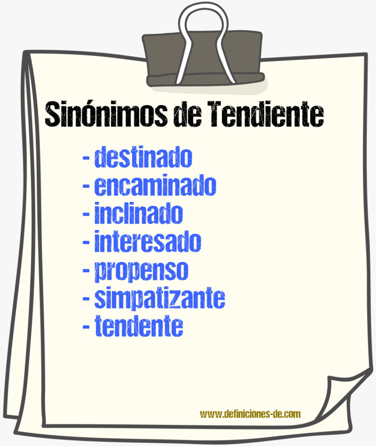 Sinnimos de tendiente