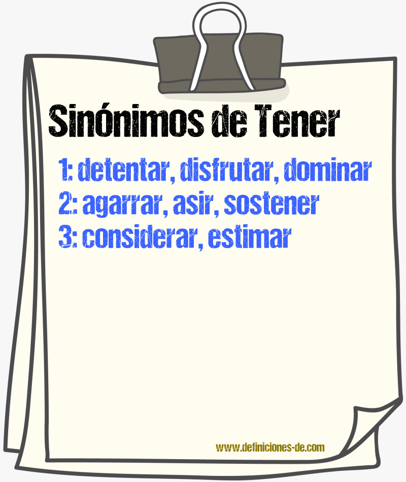 Sinnimos de tener