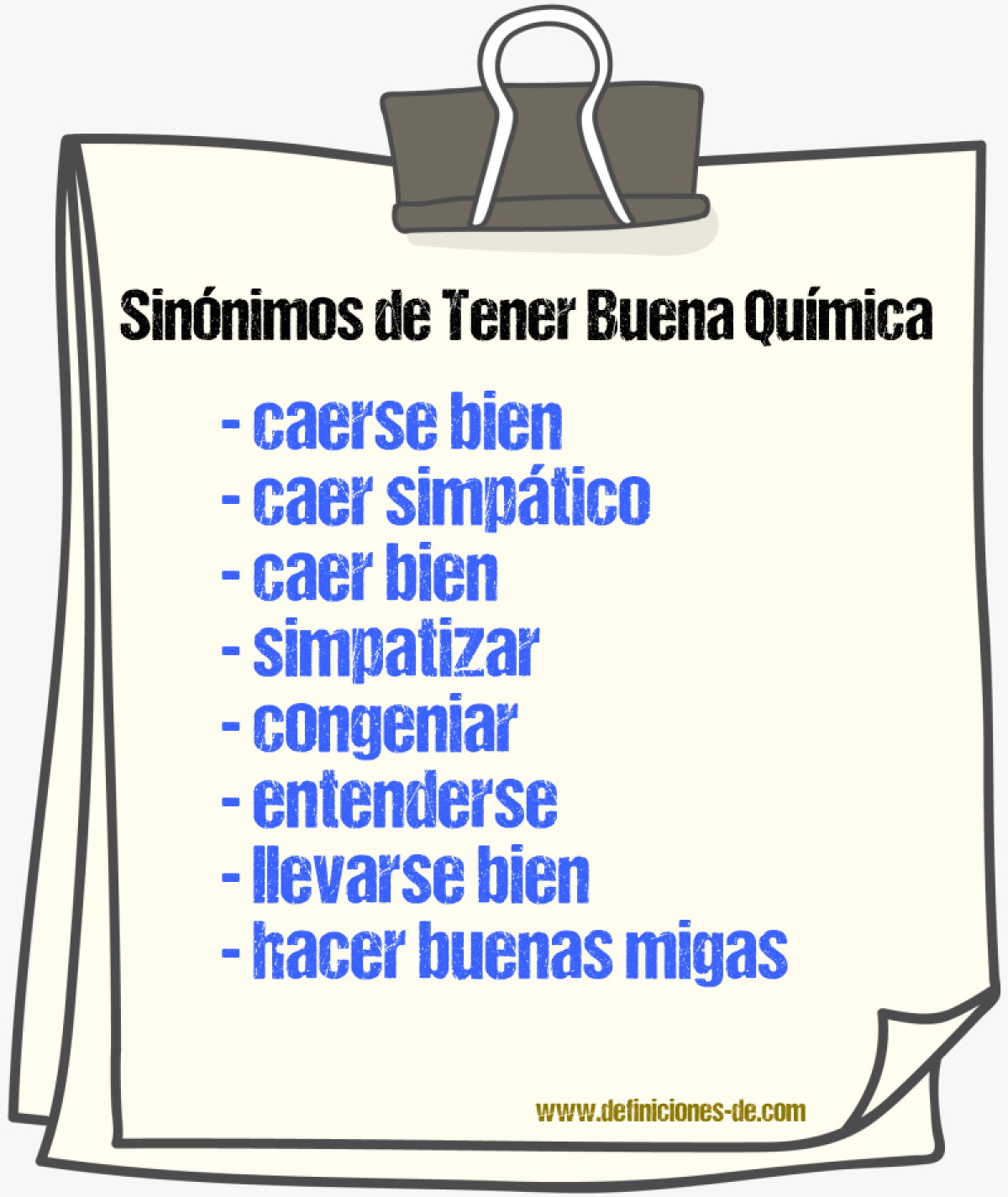 Sinónimos de tener buena química