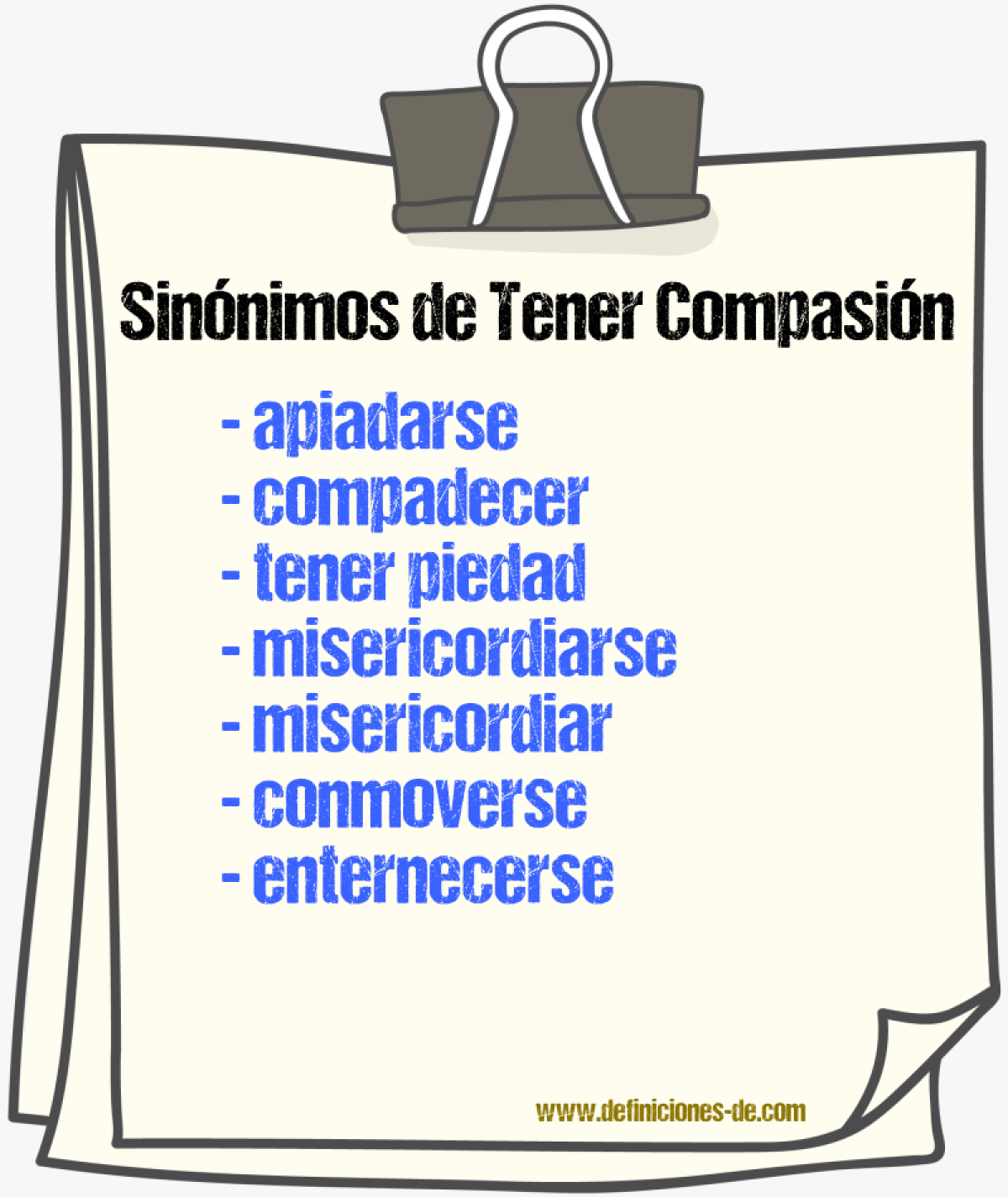 Sinónimos de tener compasión