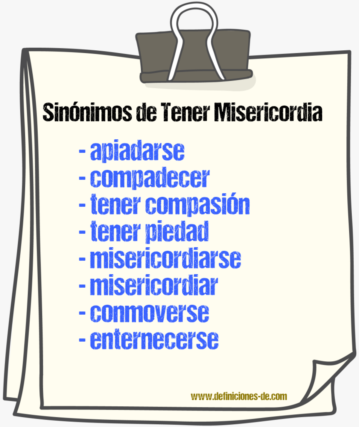 Sinónimos de tener misericordia