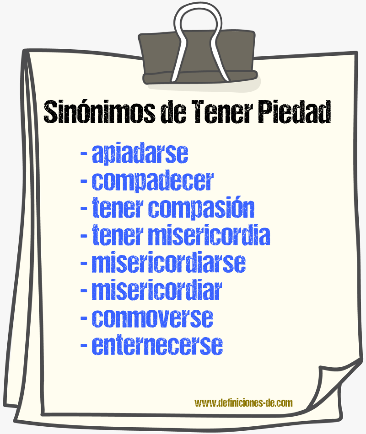 Sinónimos de tener piedad