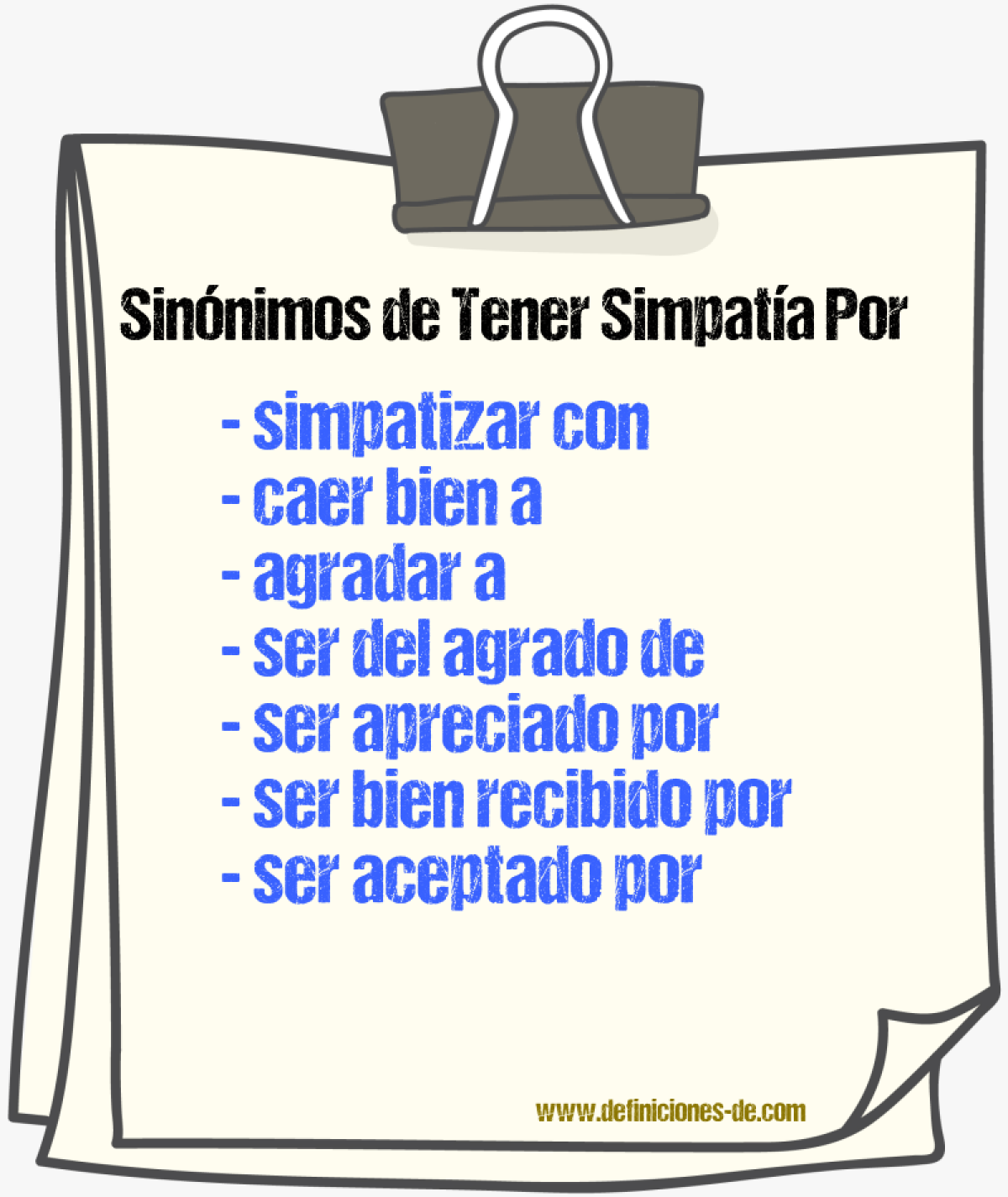 Sinónimos de tener simpatía por