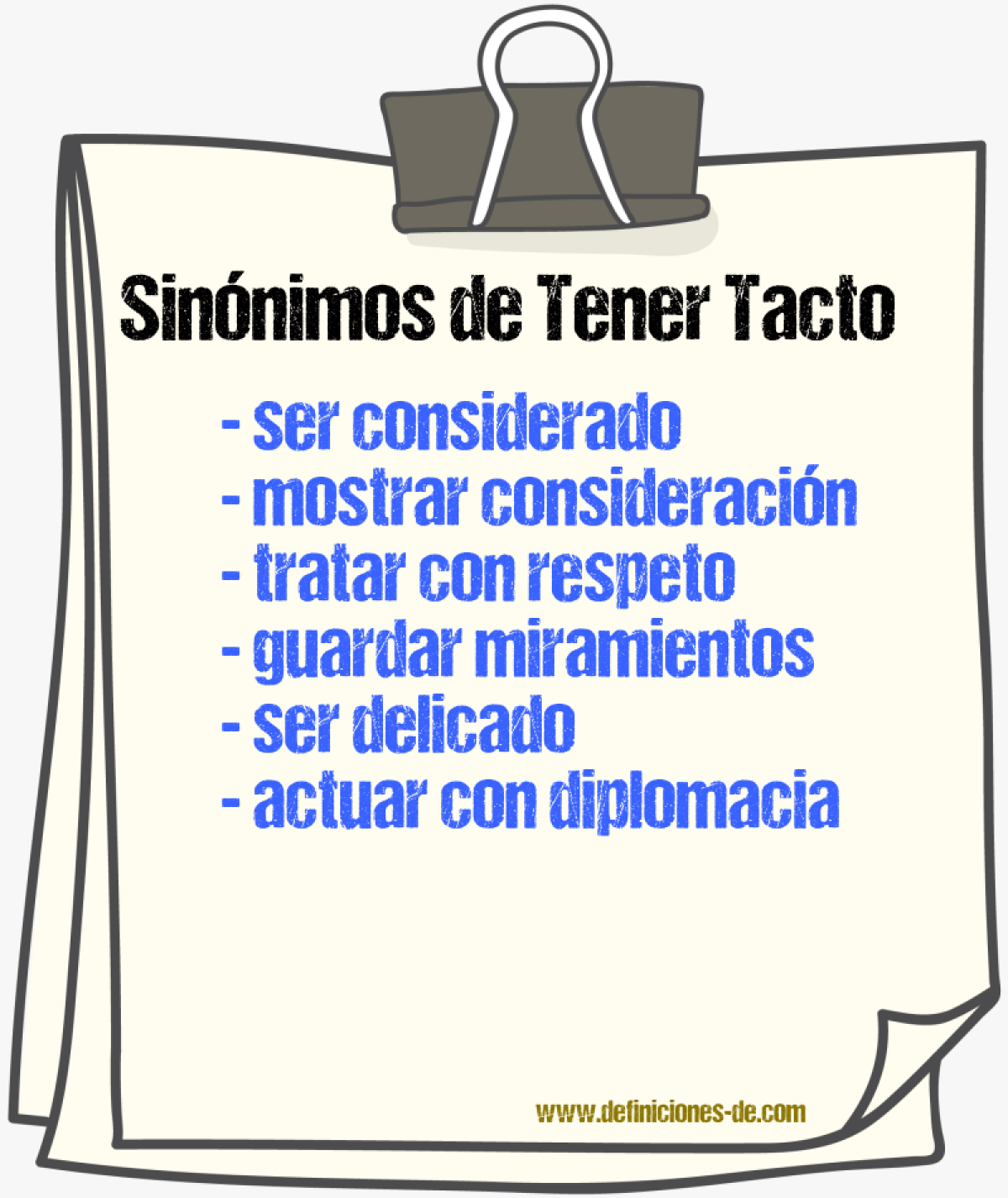 Sinónimos de tener tacto