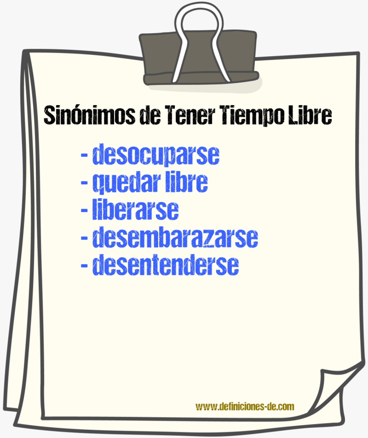 Sinónimos de tener tiempo libre