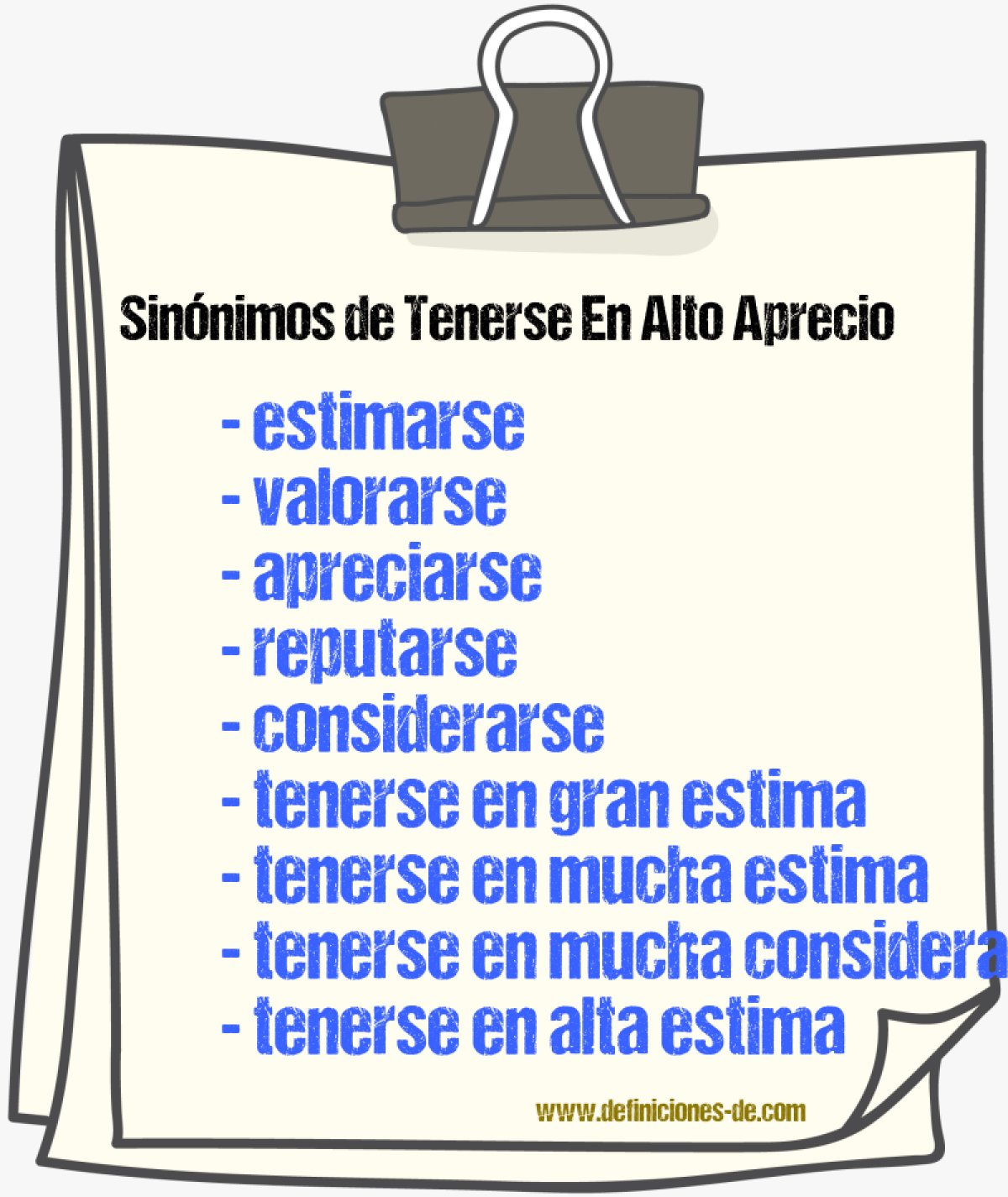 Sinónimos de tenerse en alto aprecio