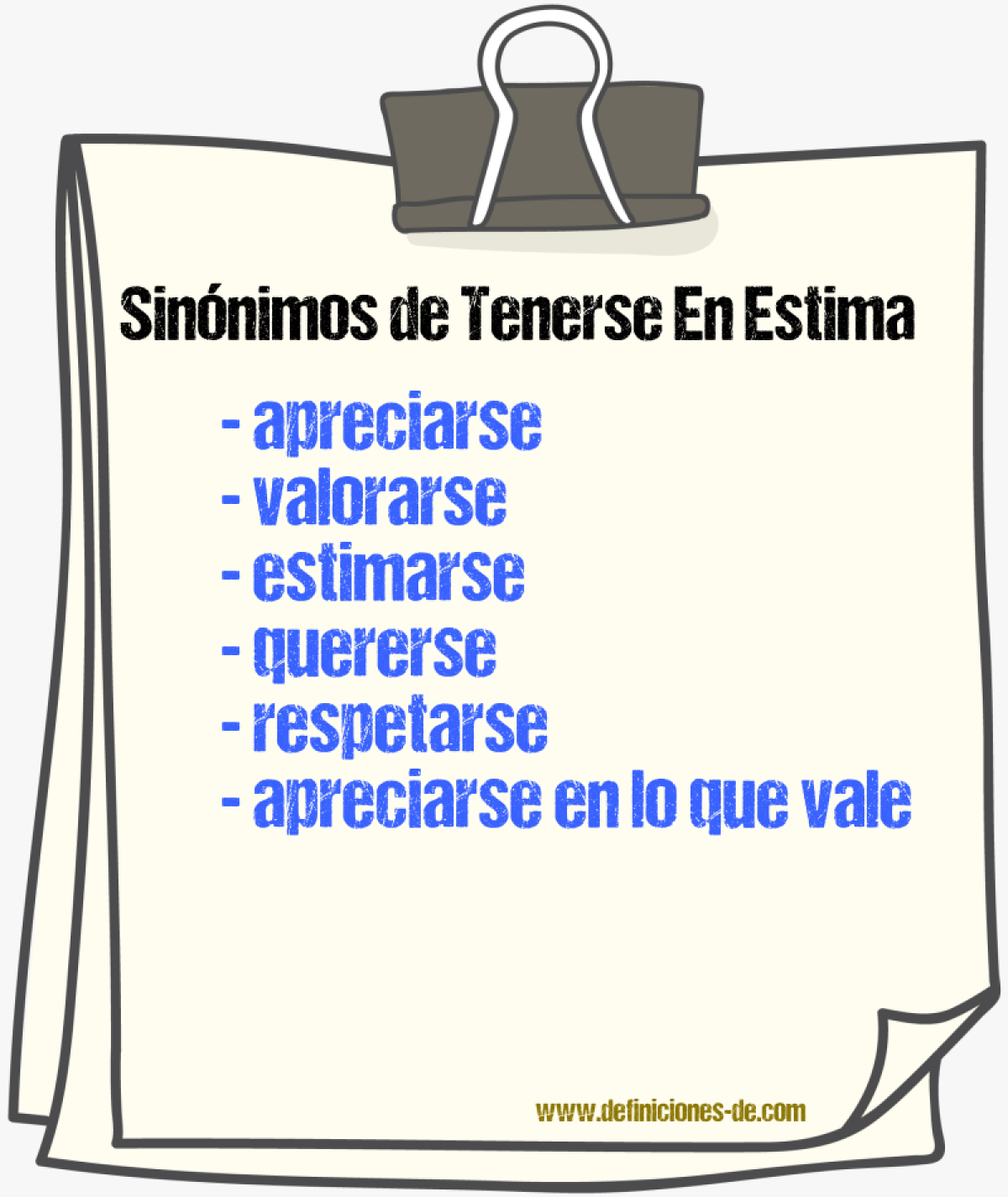 Sinónimos de tenerse en estima