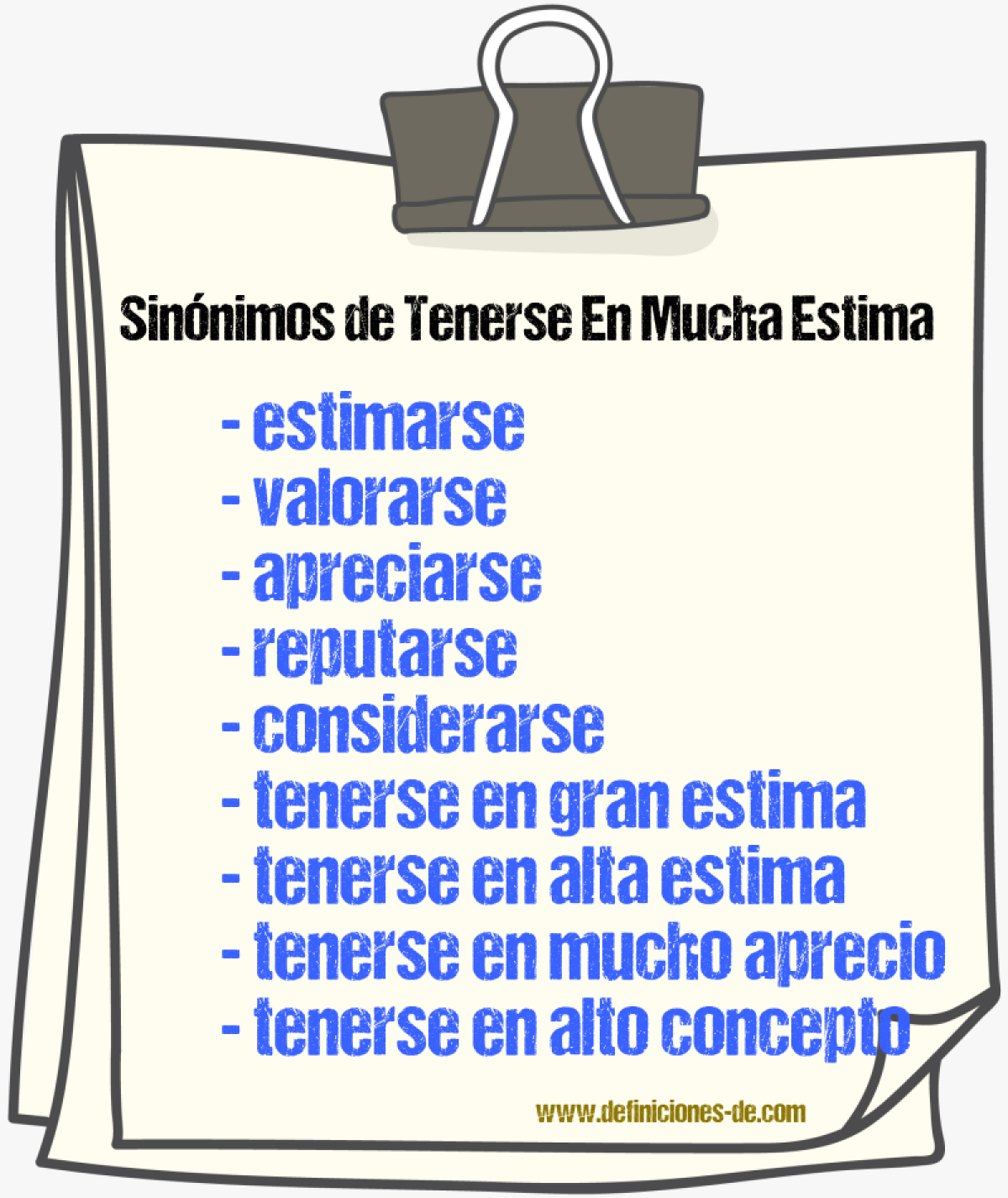 Sinónimos de tenerse en mucha estima