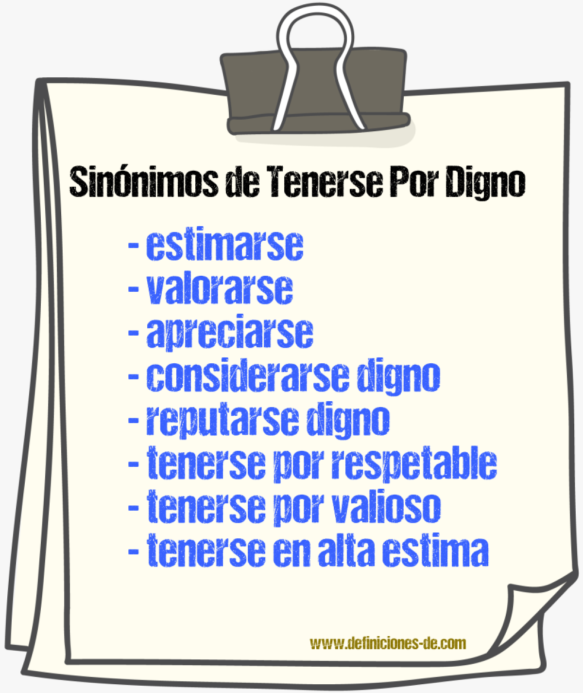 Sinónimos de tenerse por digno