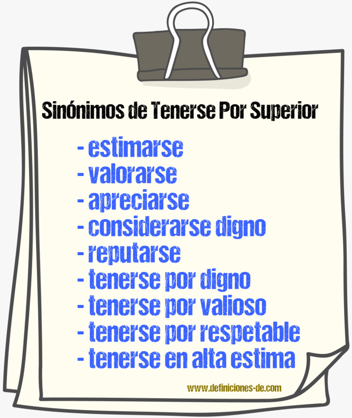 Sinónimos de tenerse por superior