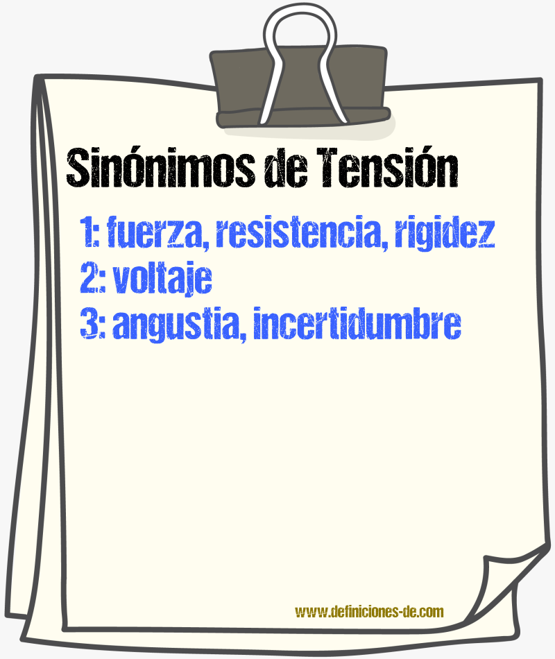 Sinnimos de tensin