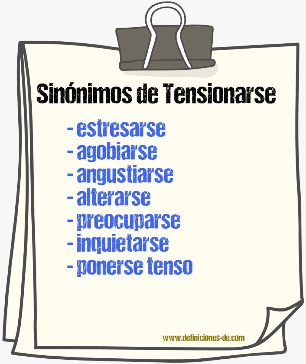 Sinónimos de tensionarse