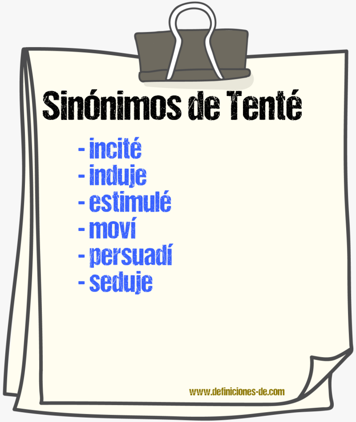 Sinónimos de tenté