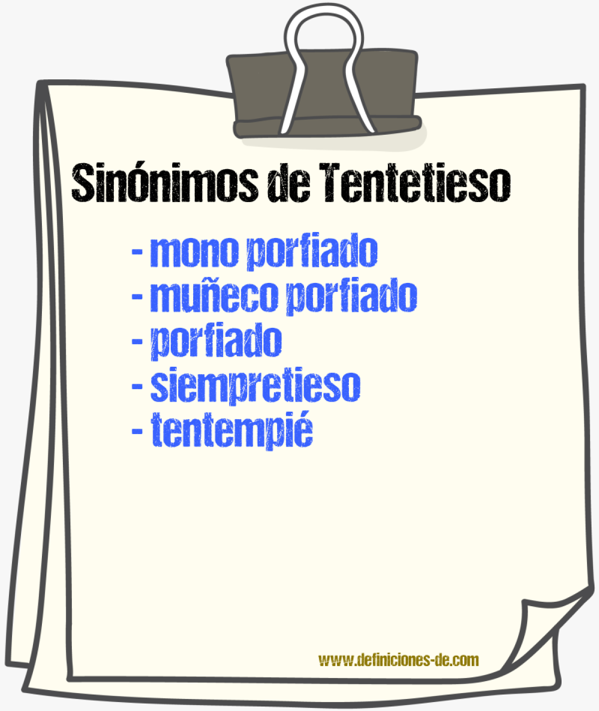 Sinnimos de tentetieso