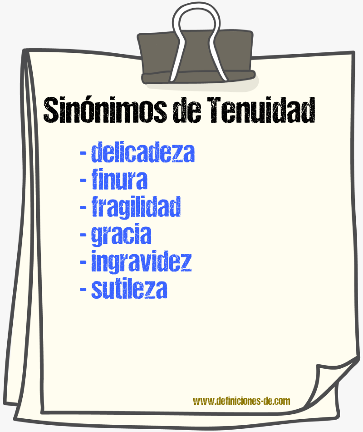 Sinnimos de tenuidad