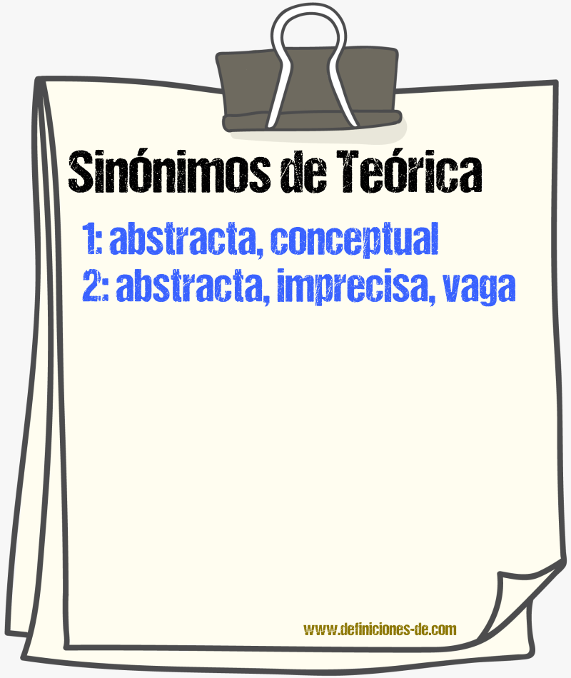 Sinónimos de teórica
