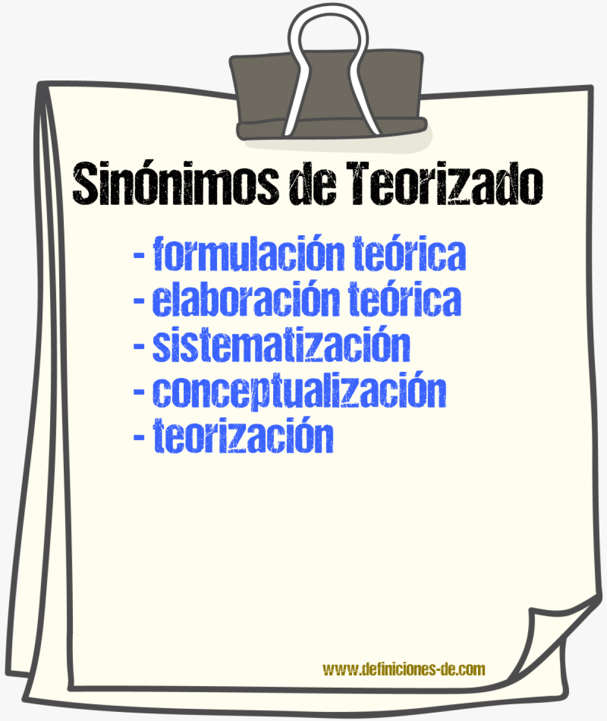 Sinónimos de teorizado