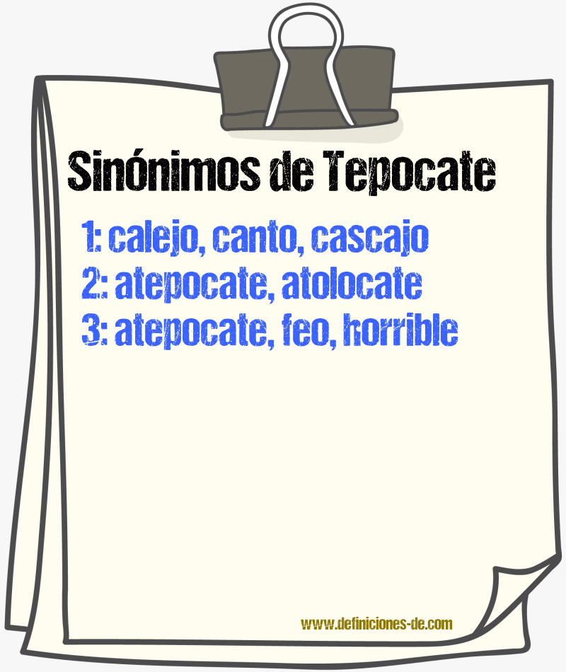 Sinnimos de tepocate