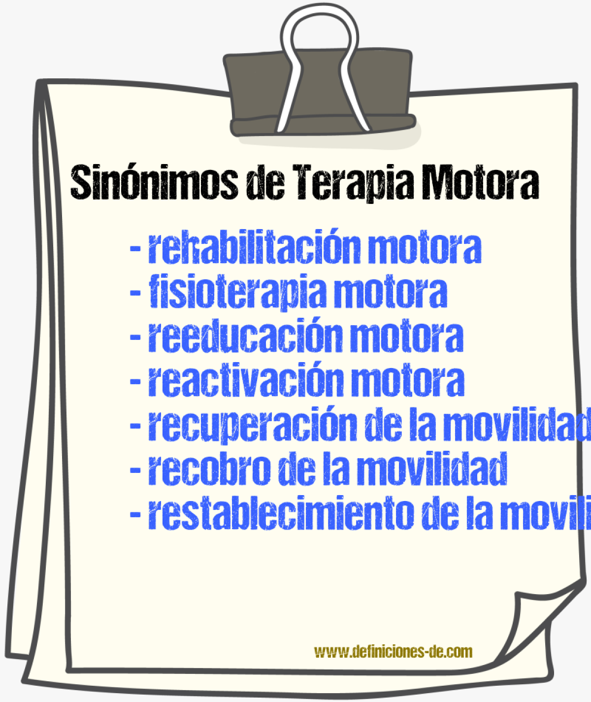 Sinónimos de terapia motora
