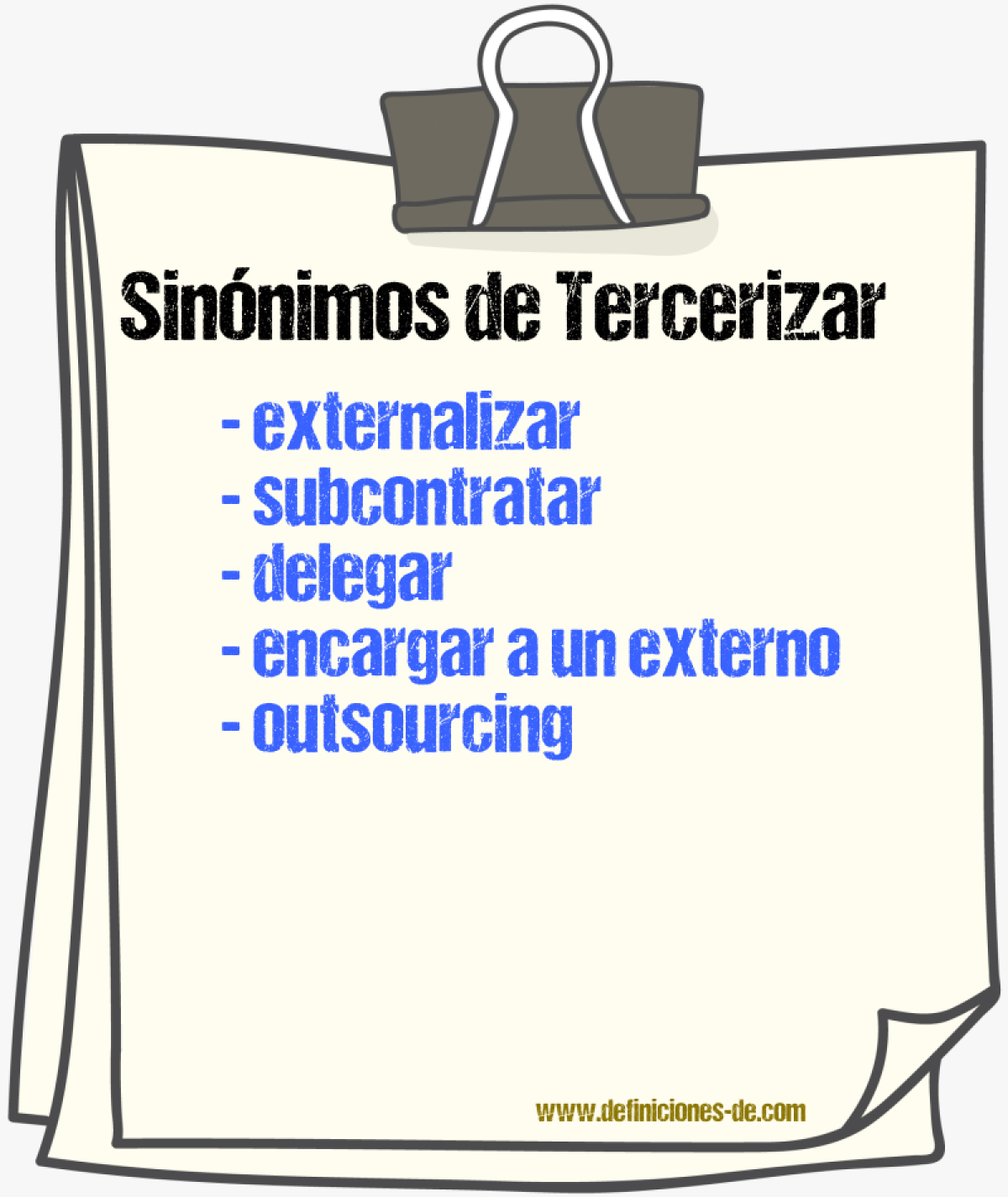 Sinónimos de tercerizar