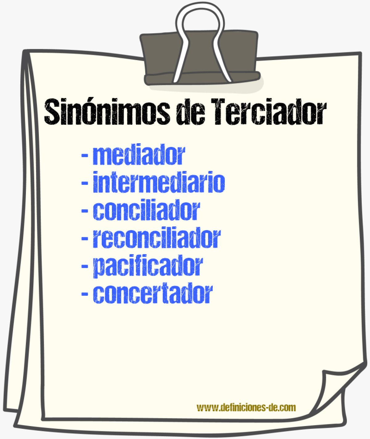 Sinónimos de terciador