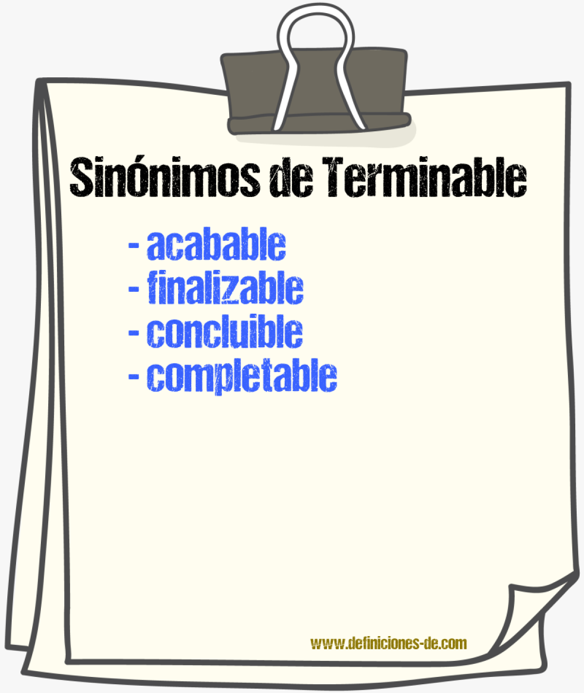 Sinónimos de terminable