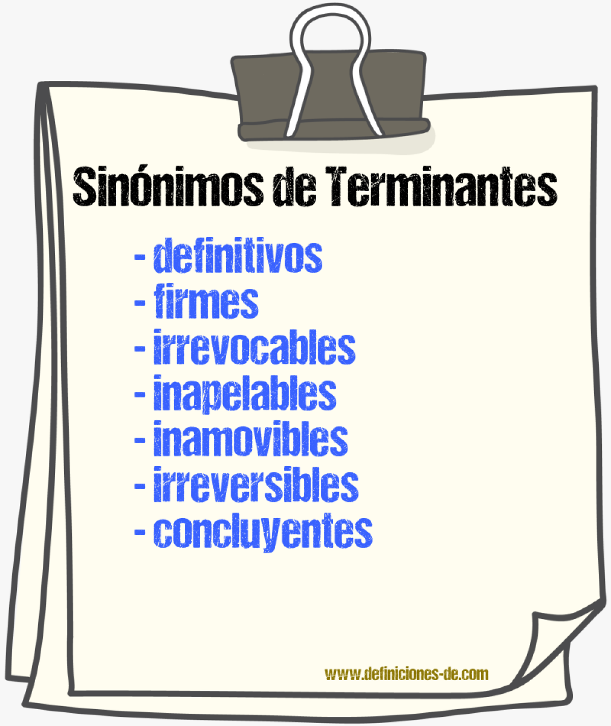 Sinónimos de terminantes