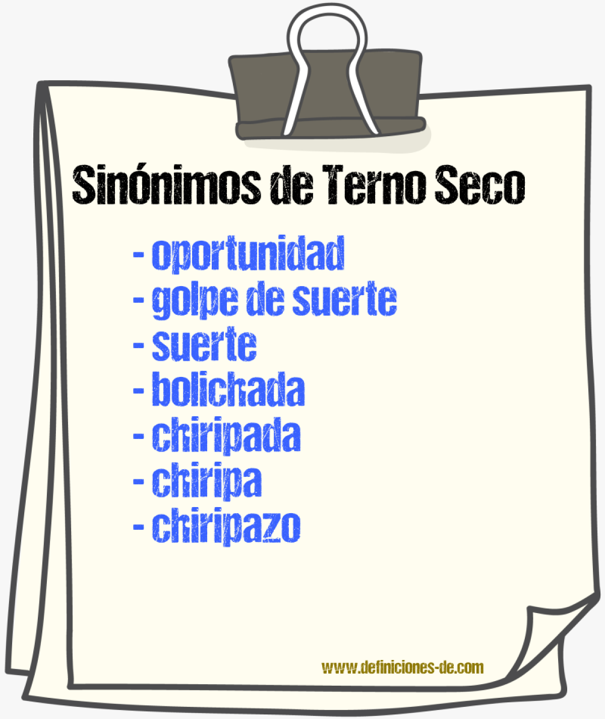 Sinnimos de terno seco