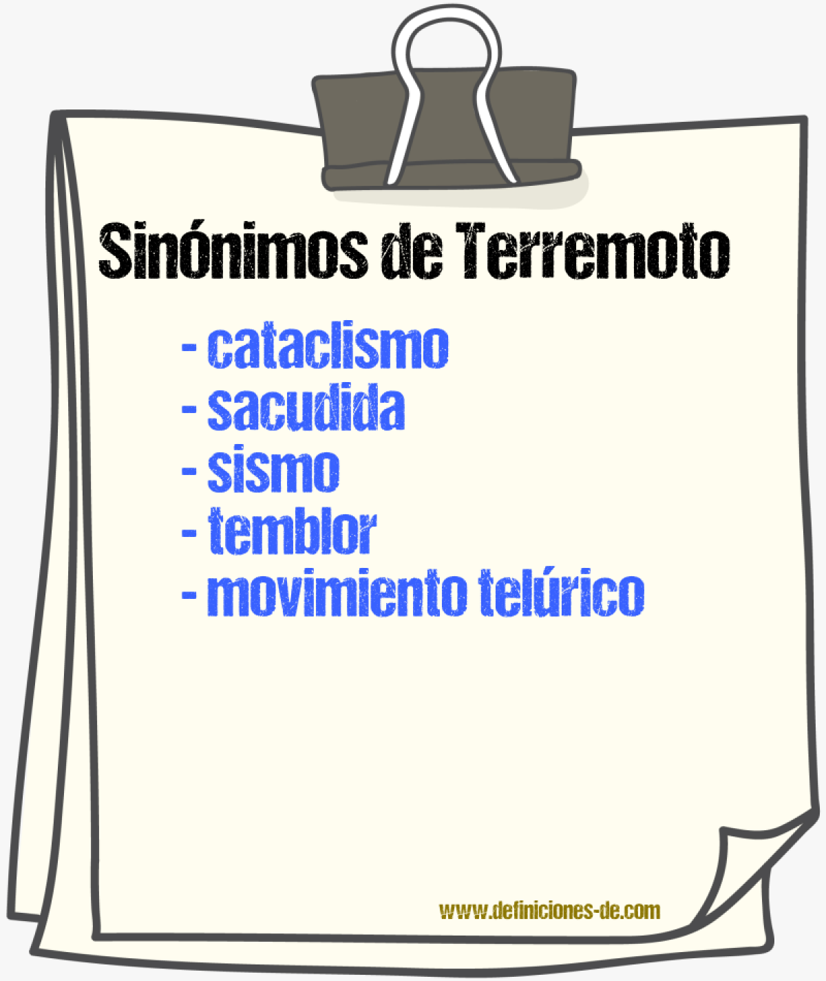 Sinnimos de terremoto