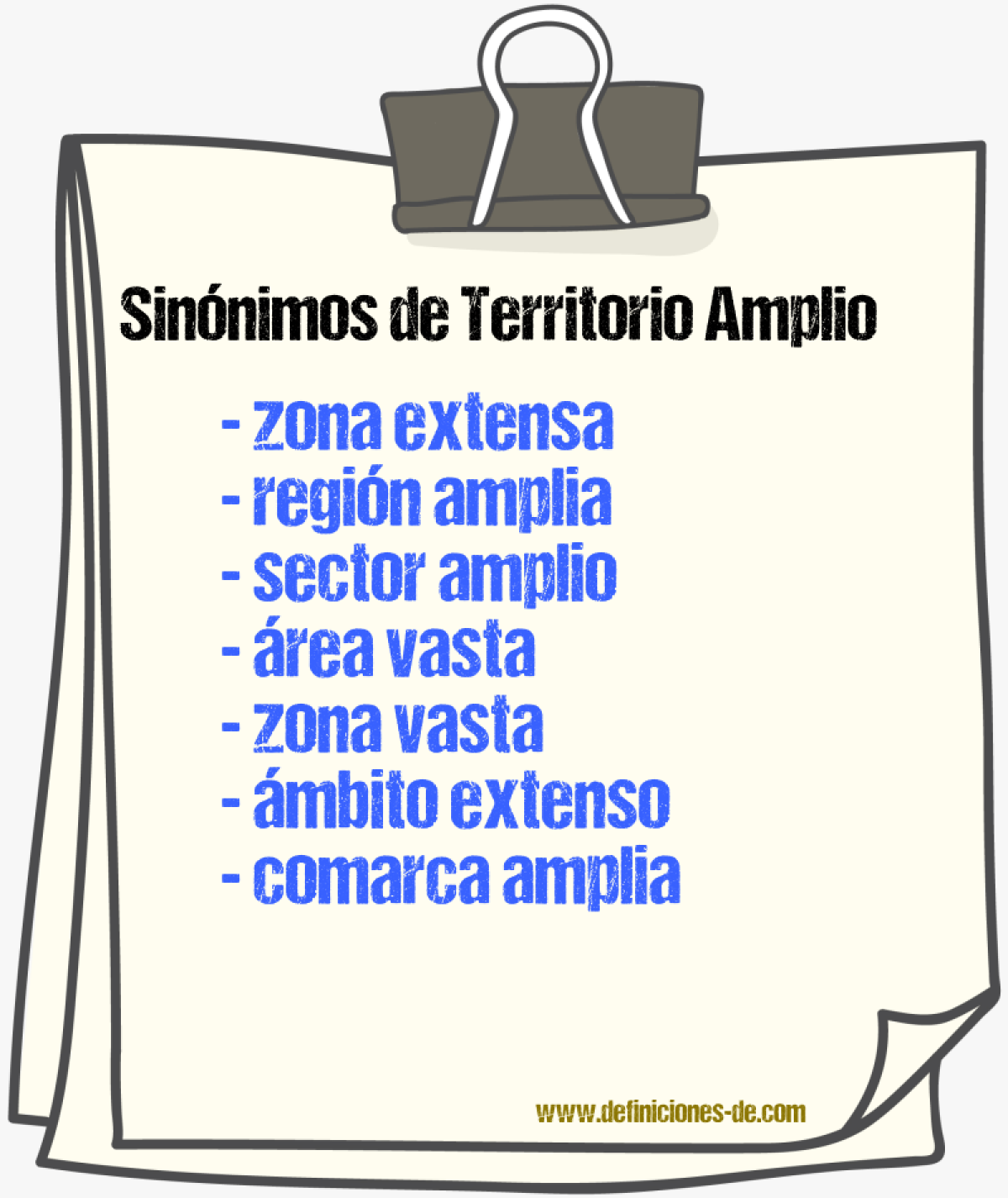 Sinónimos de territorio amplio