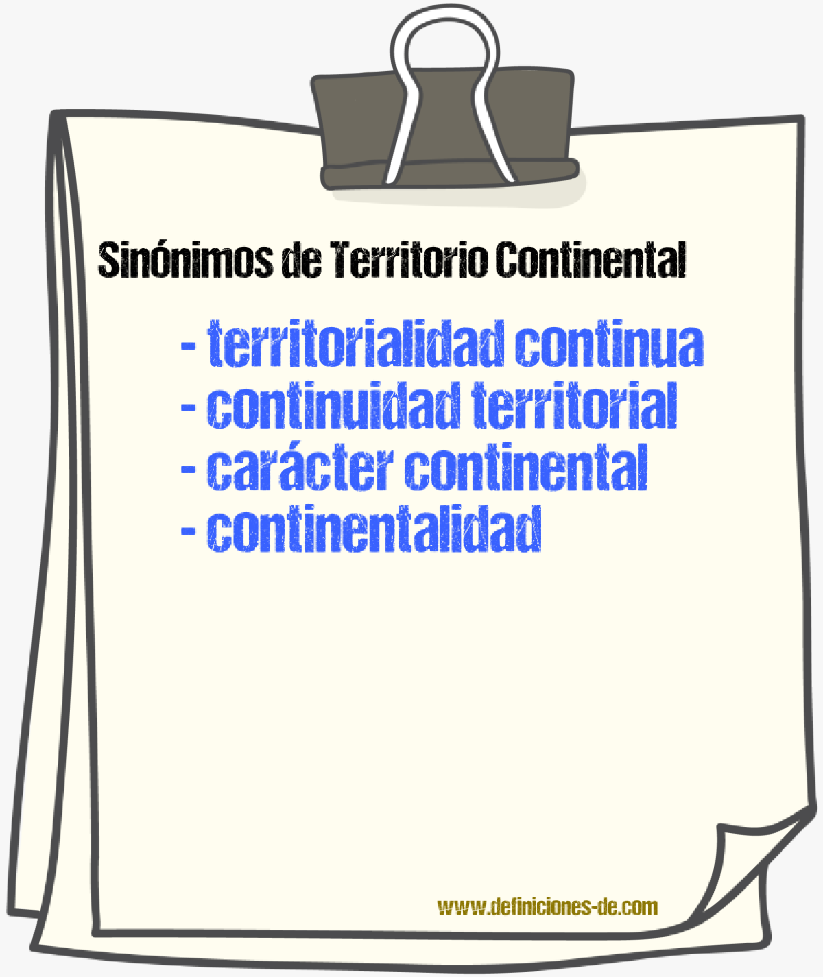 Sinónimos de territorio continental