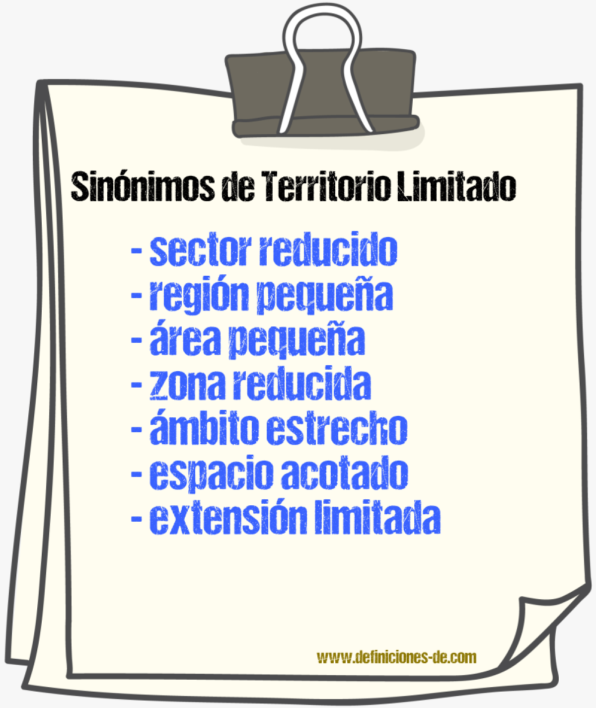 Sinónimos de territorio limitado