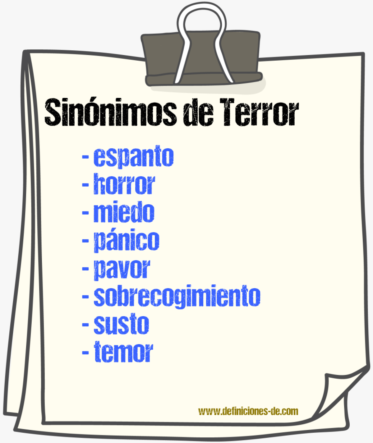 Sinnimos de terror