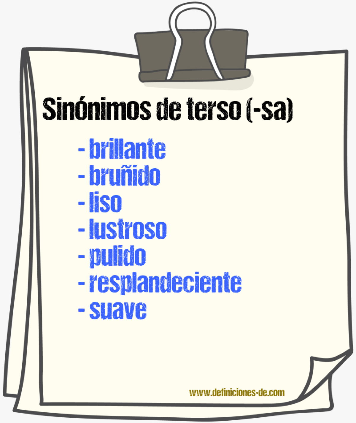 Sinnimos de terso