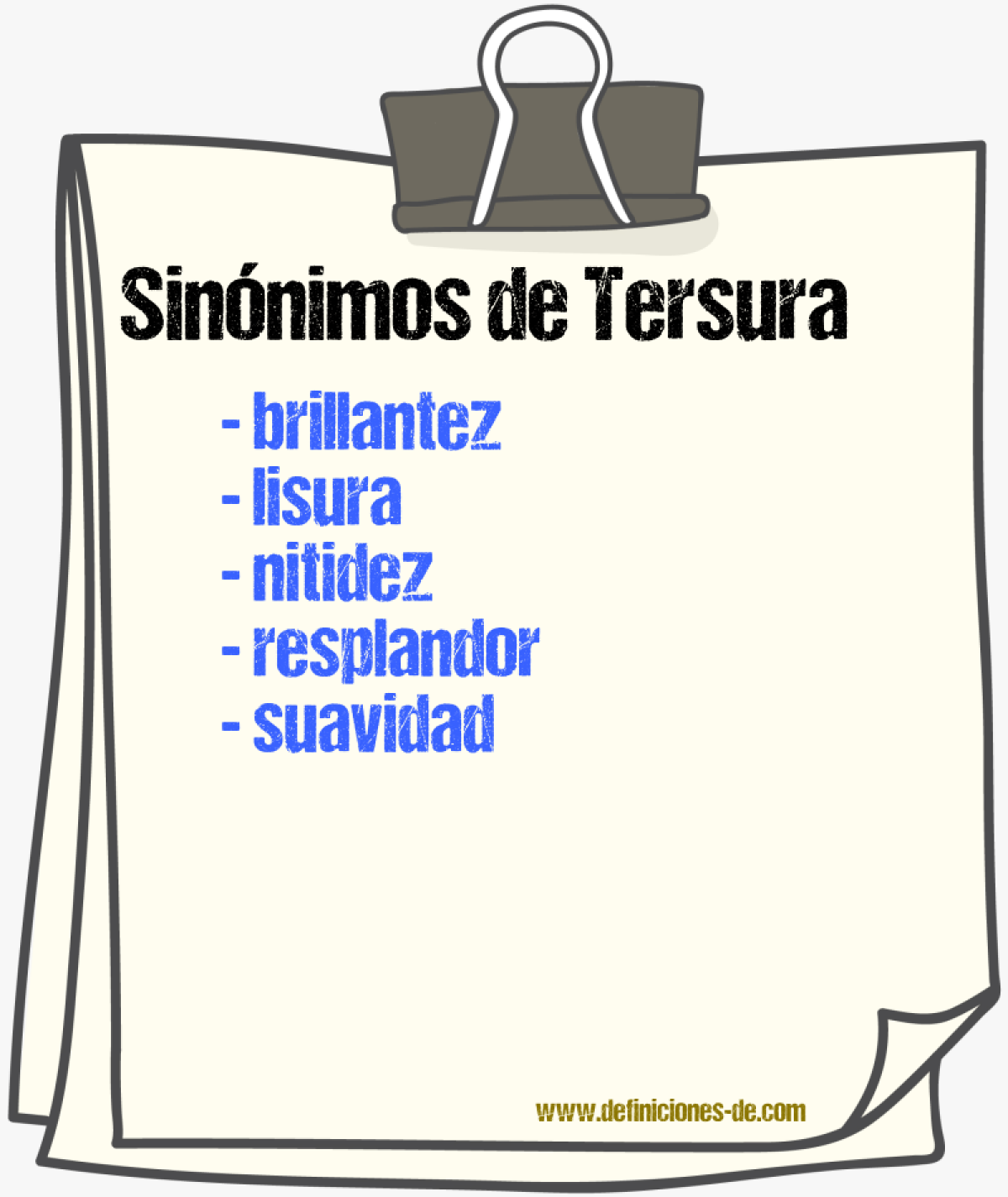 Sinnimos de tersura