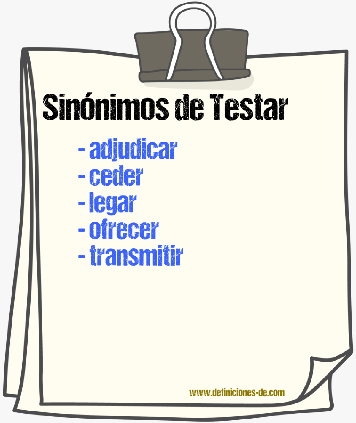 Sinnimos de testar