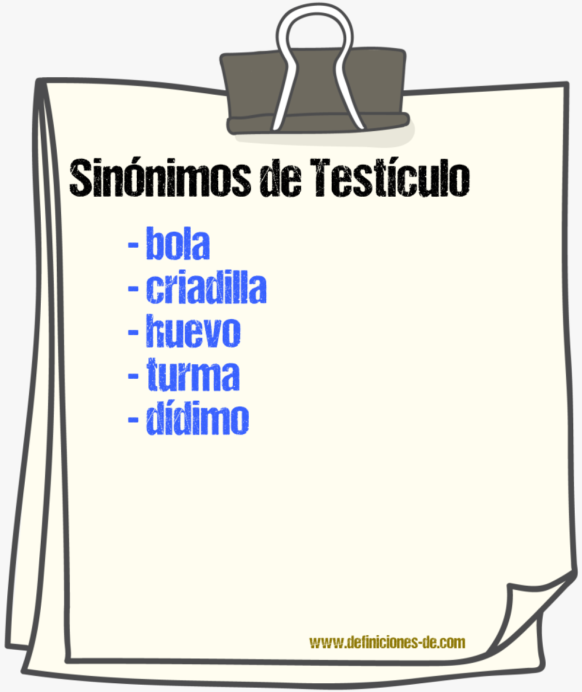 Sinnimos de testculo