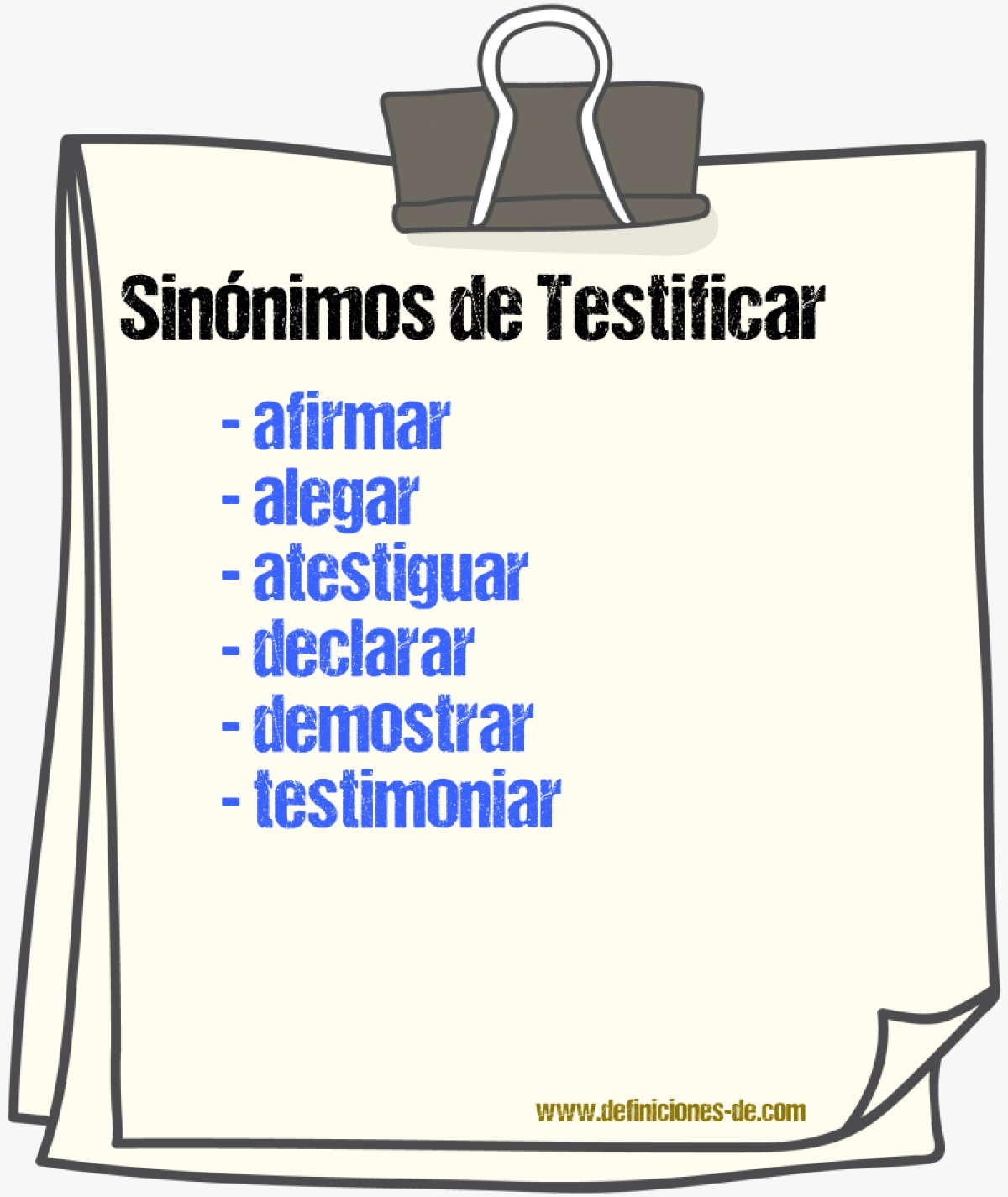 Sinnimos de testificar