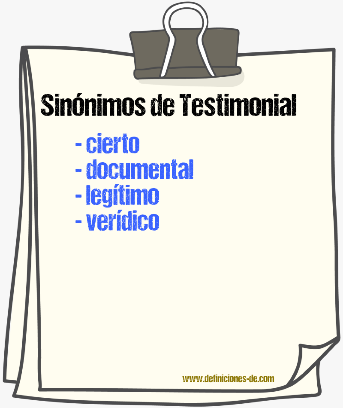 Sinnimos de testimonial