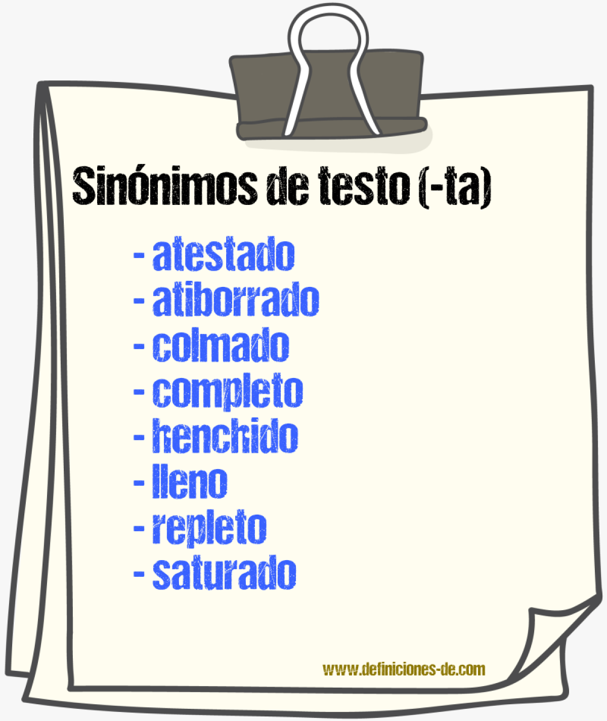 Sinnimos de testo